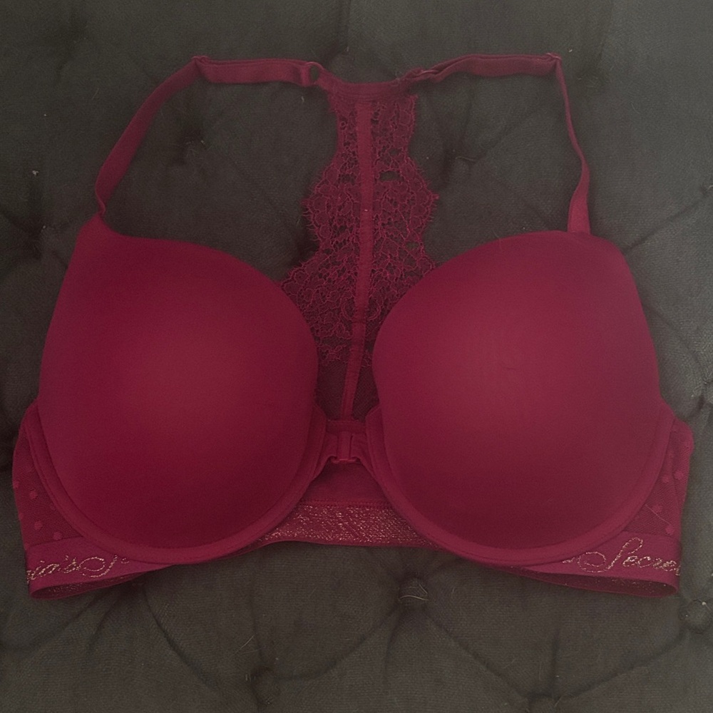Victoria's Secret Deep Pink Lace Racerback bra
